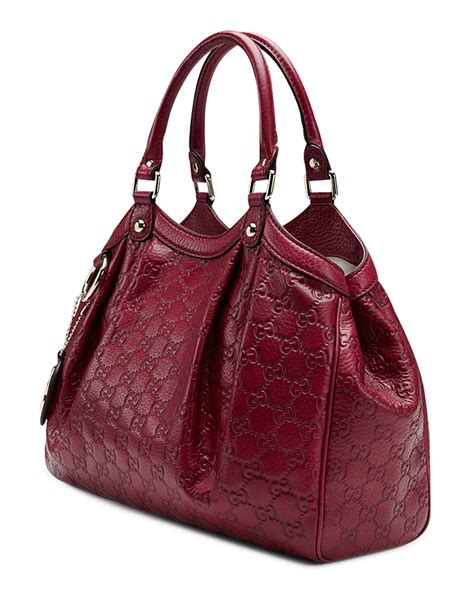 gucci sukey medium guccissima leather tote dark red|Women's Designer Tote Bags .